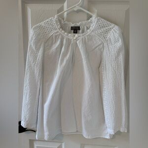 Elegant White Eyelet Blouse